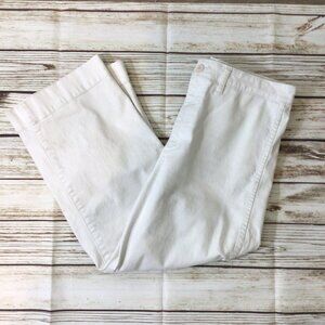 Quince Ponte High Waist Wide Leg White Pant